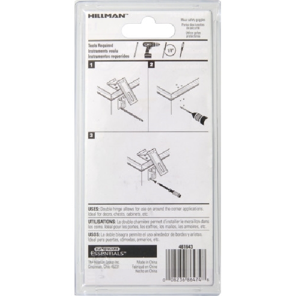 HILLMAN 851414 Safety Hasp, 3-1/2 in L, Steel, Zinc-Plated, Fixed Staple - 3