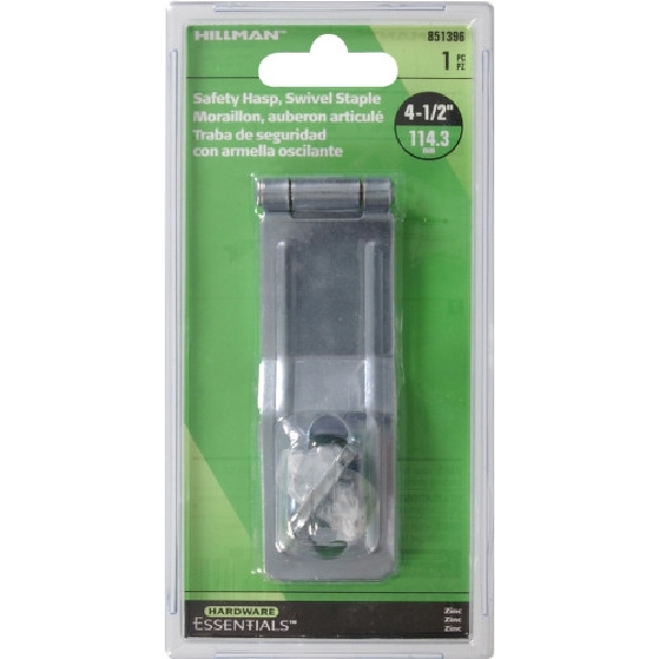 Hardware Essentials 851396 Safety Hasp, 4-1/2 in L, Zinc-Plated, Swivel Staple