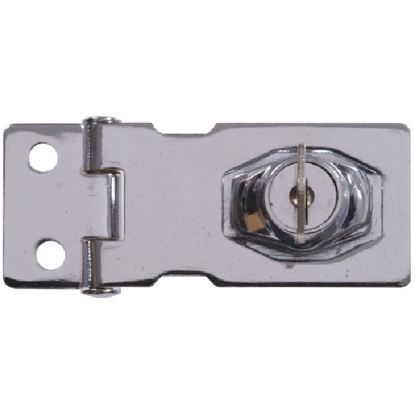 HILLMAN 851398 Safety Hasp, 4-1/2 in L, Steel, Chrome-Plated - 4