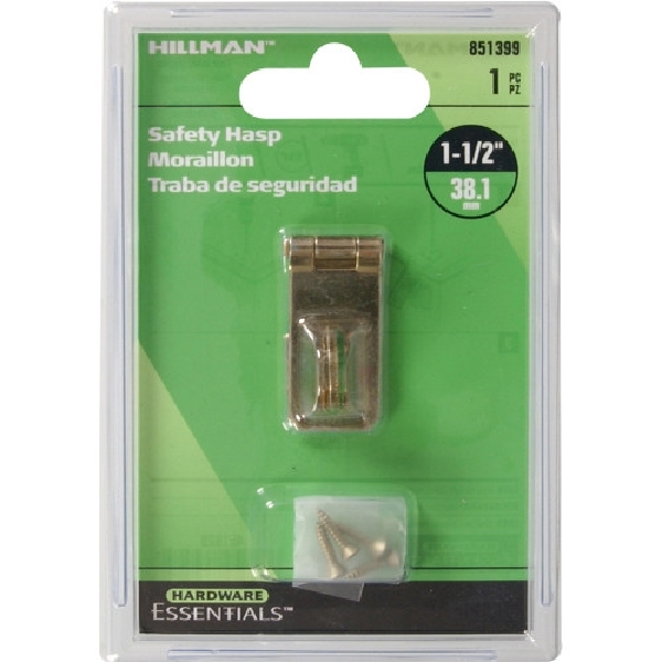 Hardware Essentials 851399 Staple Safety Hasp, 1-1/2 in L, Yellow Dichromate/Zinc, Fixed Staple - 2