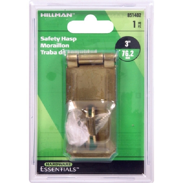 Hardware Essentials 851402 Safety Hasp, 3 in L, Yellow Dichromate/Zinc, Fixed Staple - 2