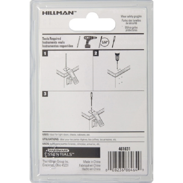 Hardware Essentials 851404 Safety Hasp, 2 in L, Zinc-Plated, Fixed Staple