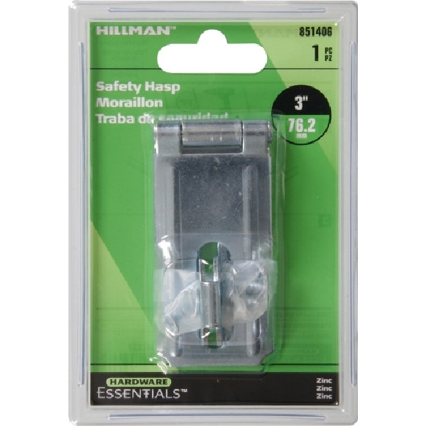 Hardware Essentials 851406 Safety Hasp, 3 in L, Zinc-Plated, Fixed Staple
