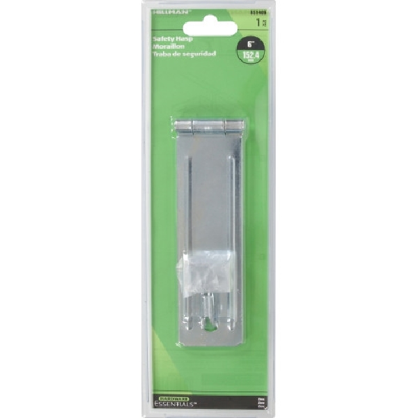 Hardware Essentials 851409 Safety Hasp, 6 in L, Zinc-Plated, Fixed Staple