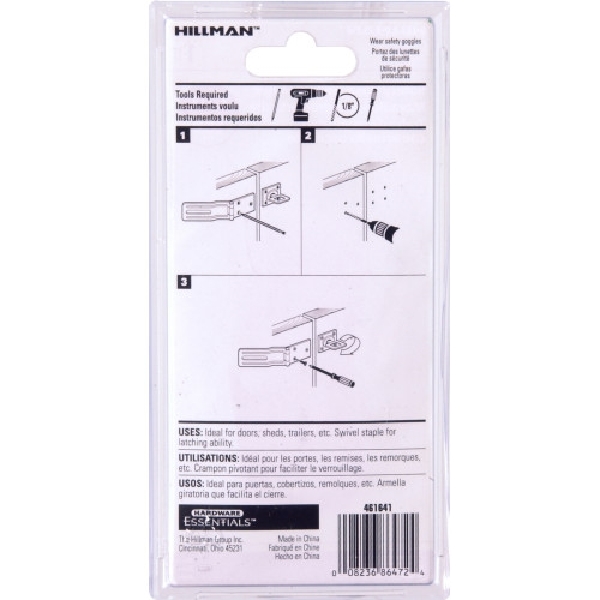 Hardware Essentials 851412 Safety Hasp, 3-1/2 in L, Zinc-Plated, Swivel Staple