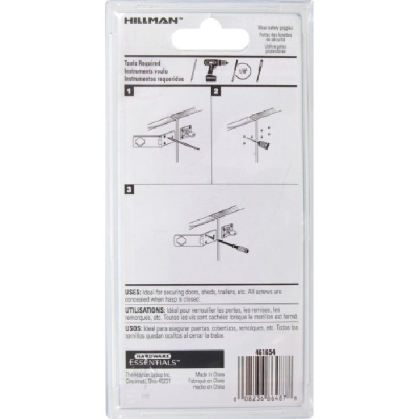 Hardware Essentials 851427 Keyed Safety Hasp, 4-1/2 in L, Chrome-Plated