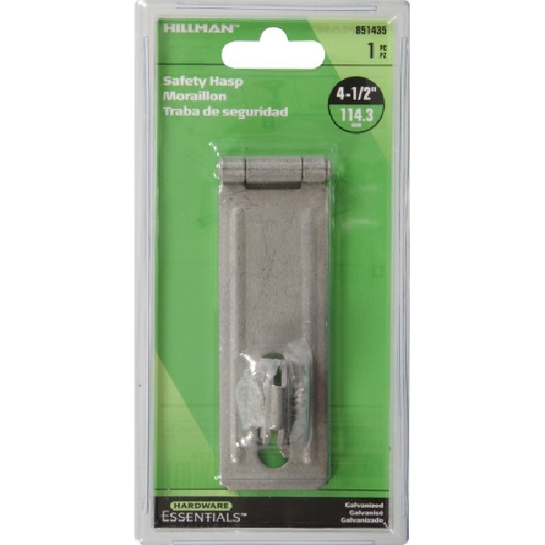 Hardware Essentials 851435 Safety Hasp, 4-1/2 in L, Galvanized, Fixed Staple