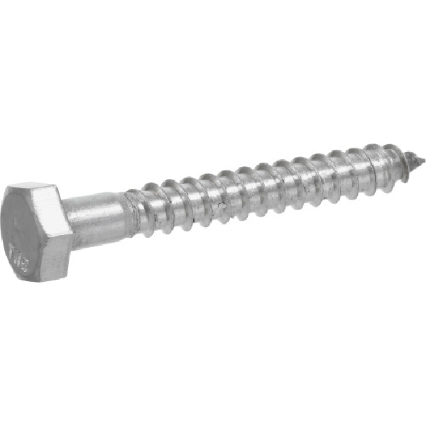 HILLMAN 832008 Lag Screw, 1/4 in Thread, 2 in OAL, Stainless Steel, Stainless Steel