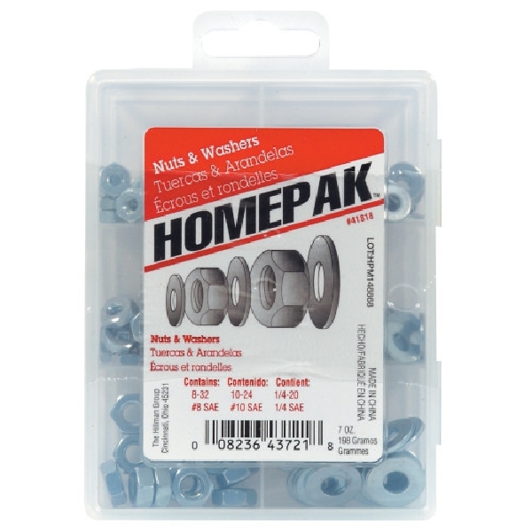 HOMEPAK Series 41818 Fastener Assortment, Steel, Zinc-Plated