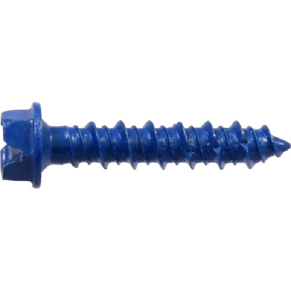 41561 Screw Anchor, 1/4 in Thread, 2-1/4 in L, Washer Head, Hex, Slotted Drive, 15 PK