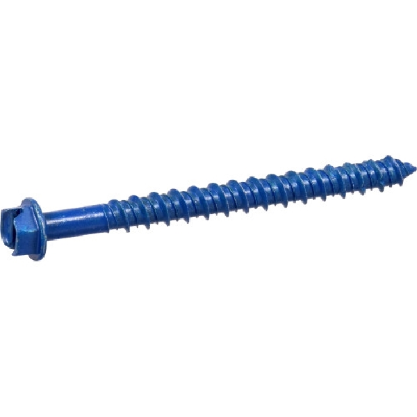 41562 Screw Anchor, 1/4 in Thread, 2-3/4 in L, Washer Head, Hex, Slotted Drive, 12 PK