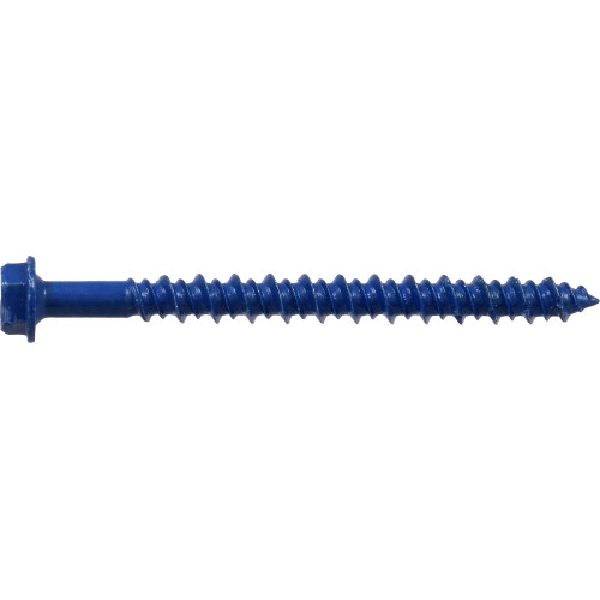Tapper Concrete Screw Anchor, Hillman, Coated Slotted-Drive, Hex, Washer-Head, 3/16 in x 2-1/4 in, 4 PC, Blue - 2