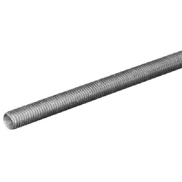 Steelworks 11038 Threaded Rod, 3/4-10 Thread, 6 ft L, Steel, Zinc-Plated, Coarse Thread