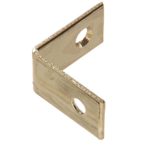 Hardware Essentials 851151 Flat Corner Brace, 1-1/2 in L, Solid Brass, Bright Brass