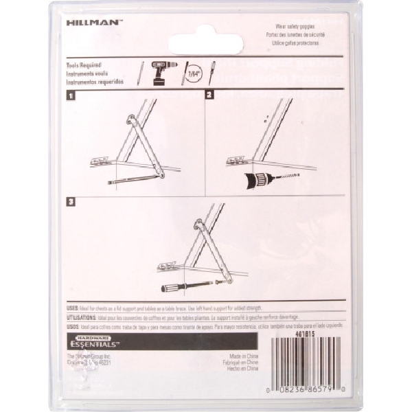 HILLMAN 851581 Folding Support, Brass - 3