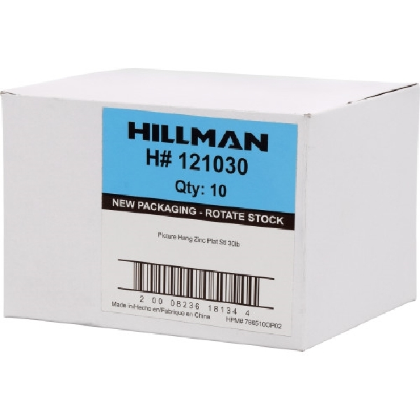 HILLMAN 121030 Picture Hanger, 30 lb, Steel, Zinc-Plated - 4