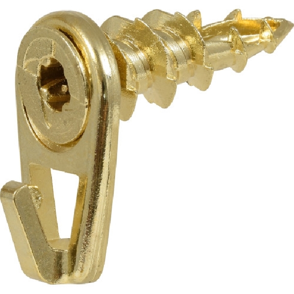 122403 Picture Hanger, 50 lb, Brass, Gold