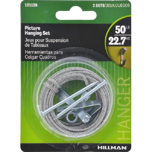 HILLMAN 121123 Picture and Wall Hanging Kit, Steel, Zinc-Plated, 16-Piece - 2