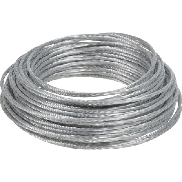 HILLMAN 121106 Picture Hanging Wire, 25 ft L, Steel, Galvanized, 20 lb, #2 Gauge - 1