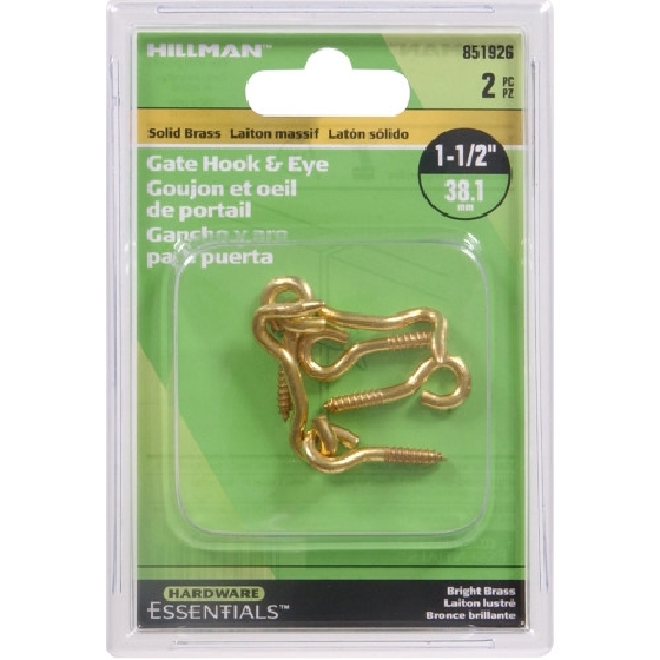 Hardware Essentials 851926 Gate Hook and Eye Latch, Brass - 2