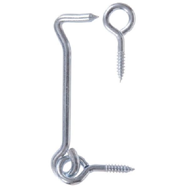Hardware Essentials 851933 Gate Hook and Eye Latch, 6 in L Dimensions, Zinc-Plated