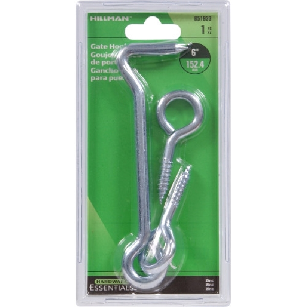 Hardware Essentials 851933 Gate Hook and Eye Latch, 6 in L Dimensions, Zinc-Plated