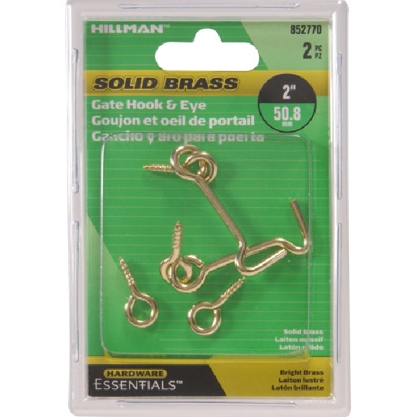 Hardware Essentials 852770 Gate Hook and Eye Latch, Brass - 2