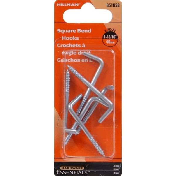 Hardware Essentials 851858 Screw Hook, 1-13/16 in L, Zinc-Plated