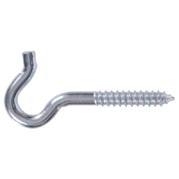 Hardware Essentials 851881 Screw Hook, 3/8 in Dia Wire, 4-1/2 in L, Zinc-Plated