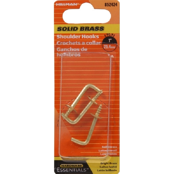Hardware Essentials 852424 Shoulder Hook, 1 in L, Brass