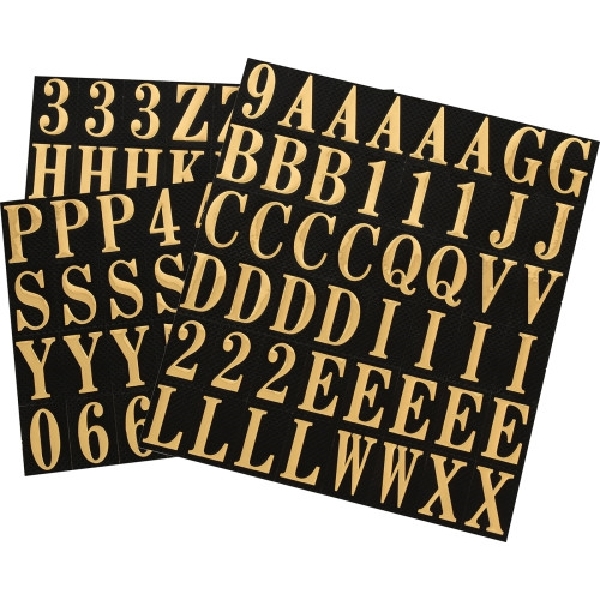 Adhesive Letter & Number Pack Black & Gold 1 in, Hillman, Assortment - 2