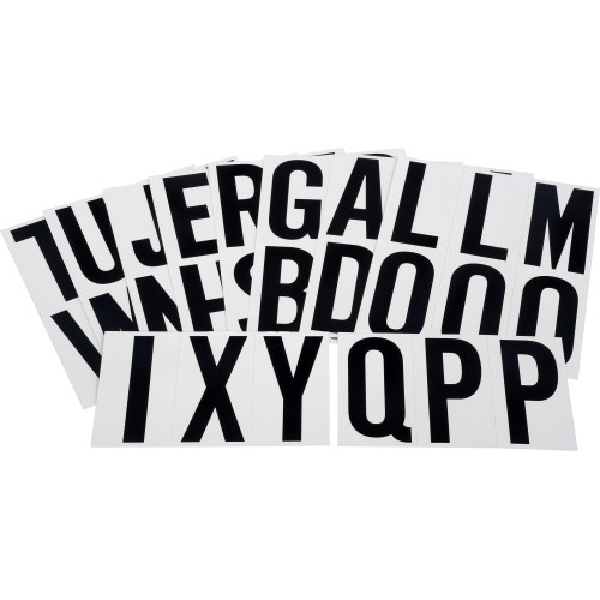 Hillman 842272 Letter, 3 in H Character, Black Character, White Background, Vinyl