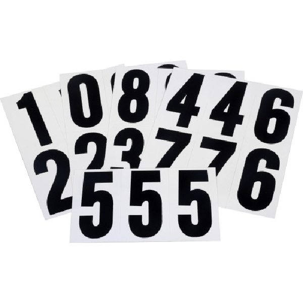 Adhesive House Number Pack, Hillman, Black & White 3 in, Assortment - 2
