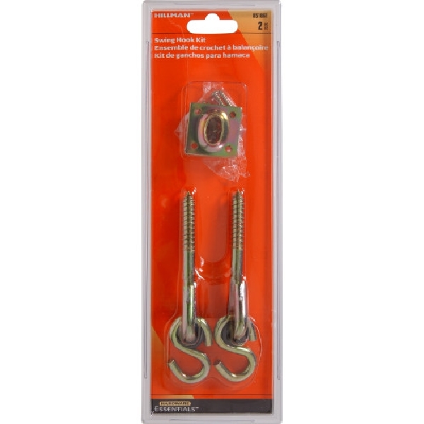 Hardware Essentials 851861 Swing Hook Kit, 4 in Opening, Yellow Dichromate/Zinc