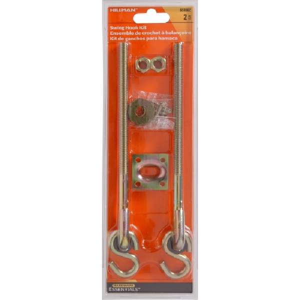 Hardware Essentials 851862 Swing Hook Kit, 7-1/4 in Opening, Yellow Dichromate/Zinc