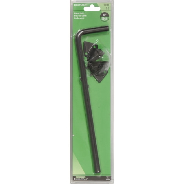 Hardware Essentials 851369 Cane Bolt, 12 in L Bolt, Steel, Black