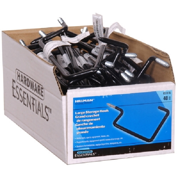 Hardware Essentials 851976 Storage Hook, 50 lb, Vinyl, Black