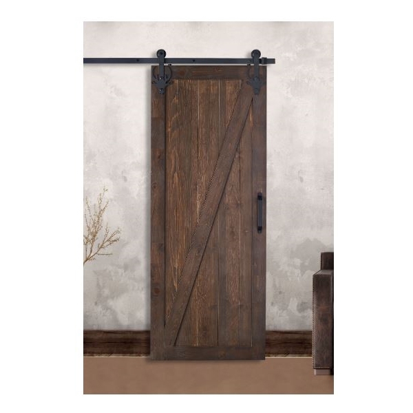 Colonial Elegance Chalet RDCHA-38-37 Barn Door, 37 in W Door, 84 in H Door, Pine Door, Natural Door - 2