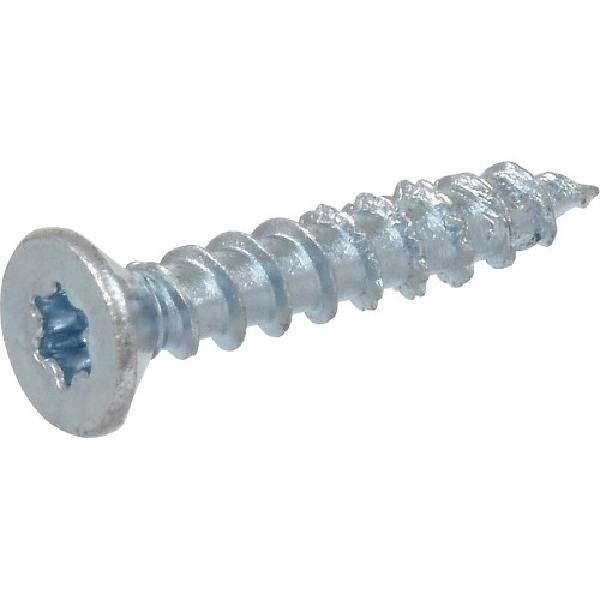 116714 Screw, #8 Thread, 1 in L, 3-Sided Pyramid Point, High-Low, Serrated Thread, Flat Head, Star Drive