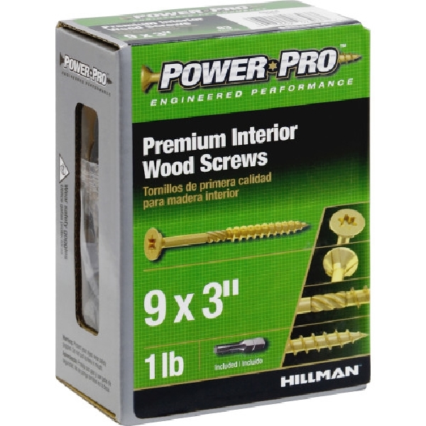 Power Pro 48584 Screw, #9 Thread, 3 in L, Bore-Fast Thread, Star Drive, Yellow Zinc - 4