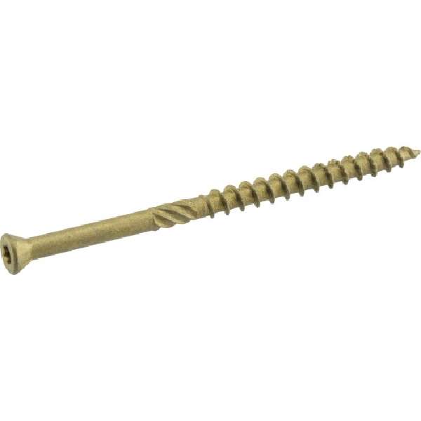 Power Pro 48634 Screw, #9 Thread, 4 in L, Trim Head, Star Drive, Sharp Point, Bronze Ceramic-Coated, 64 PK