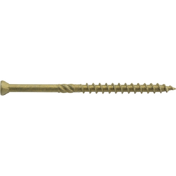 Power Pro 48634 Screw, #9 Thread, 4 in L, Trim Head, Star Drive, Sharp Point, Bronze Ceramic-Coated, 64 PK