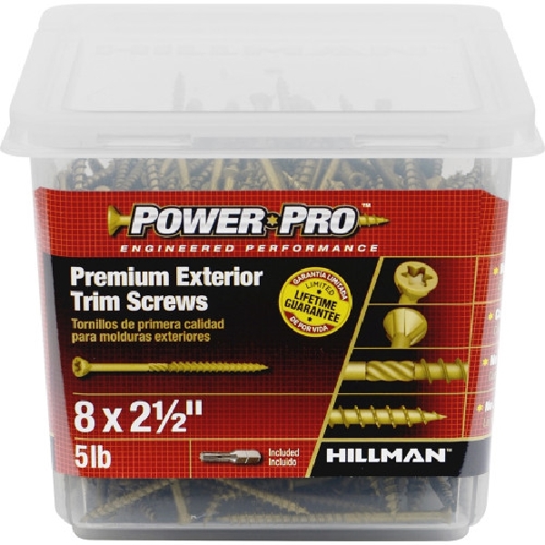 Trim Screw, Power Pro, Exterior, Star-Drive, Flat-Head, #8 x 2-1/2 in, 5 lb - 2