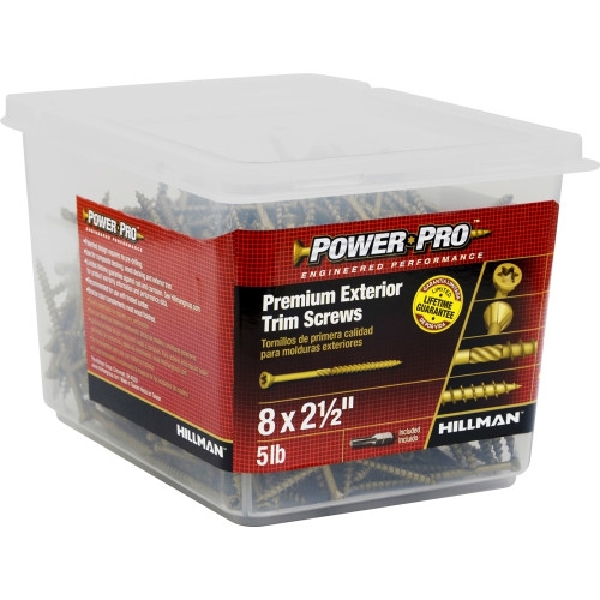 Trim Screw, Power Pro, Exterior, Star-Drive, Flat-Head, #8 x 2-1/2 in, 5 lb - 4