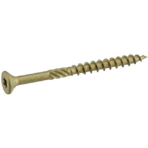 967788 Screw, #9 Thread, 3 in L, T25 Drive Size, Carbon Steel, Bore-Fast Thread, Star Drive, 2000/PK, Bronze