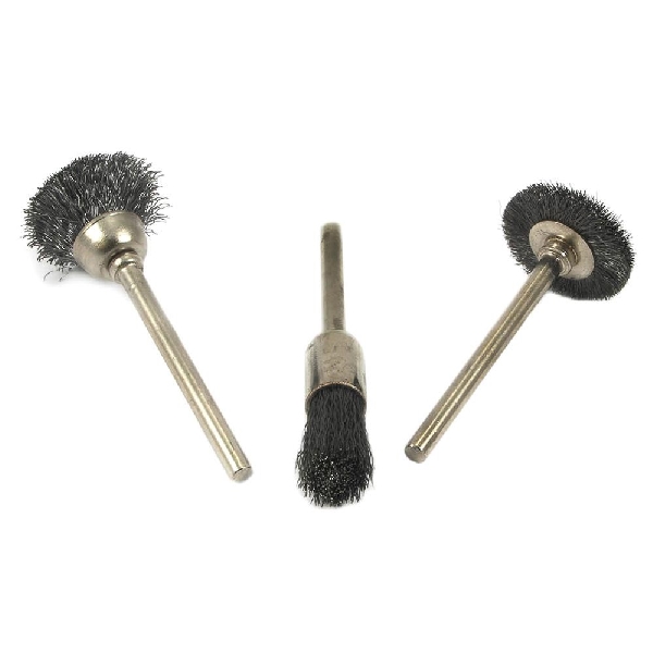 60241 Wire Brush Set, 1/8 in Arbor/Shank, Impregnated Bristle, Nylon Bristle