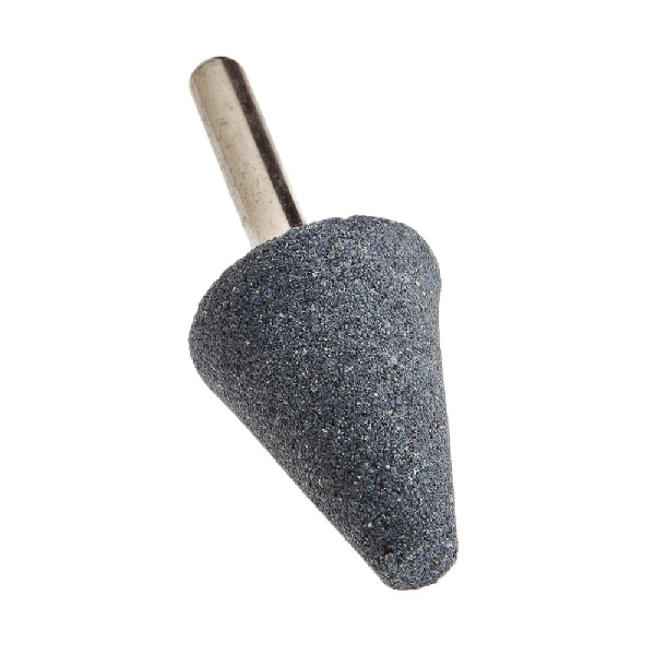 Forney 60025 Flat Top Point, 1-1/4 x 1 in Dia, 1/4 in Arbor/Shank, 60 Grit, Aluminum Oxide Abrasive - 3