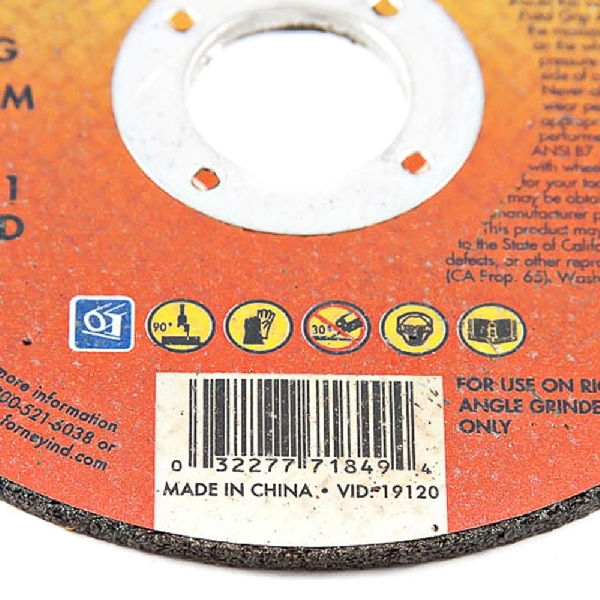71849 Cut-Off Wheel, 4-1/2 in Dia, 1/8 in Thick, 7/8 in Arbor, Aluminum Oxide/Metal Abrasive