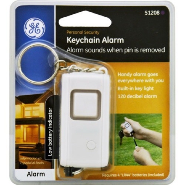 GE 51208 Keychain Security Alarm, Battery, 150 ft Detection, 120 dB - 3