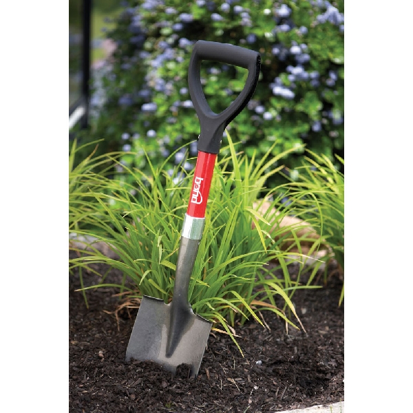 Mini Round Point Digging Shovel, Bond, Steel Blade, Fiberglass D-Handle, 27.6 in OAL - 2